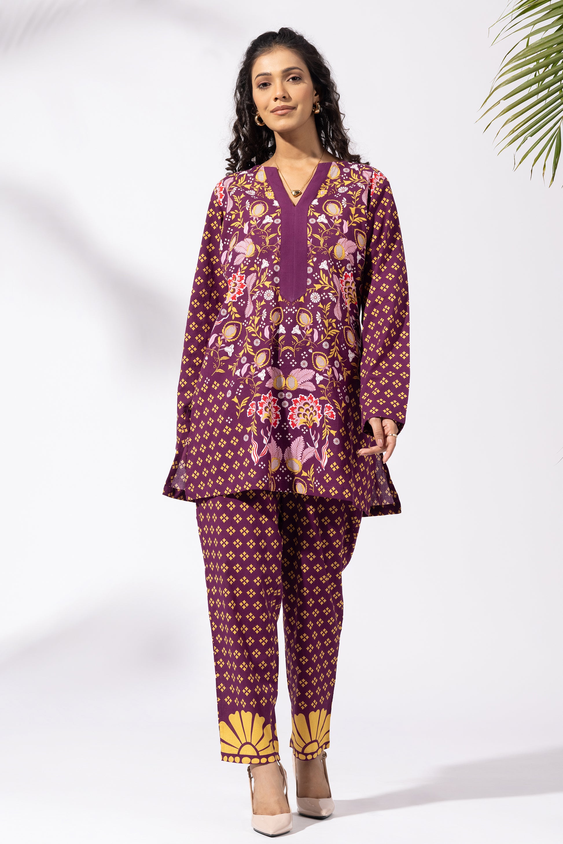 Plum Vineyard Kurti Set