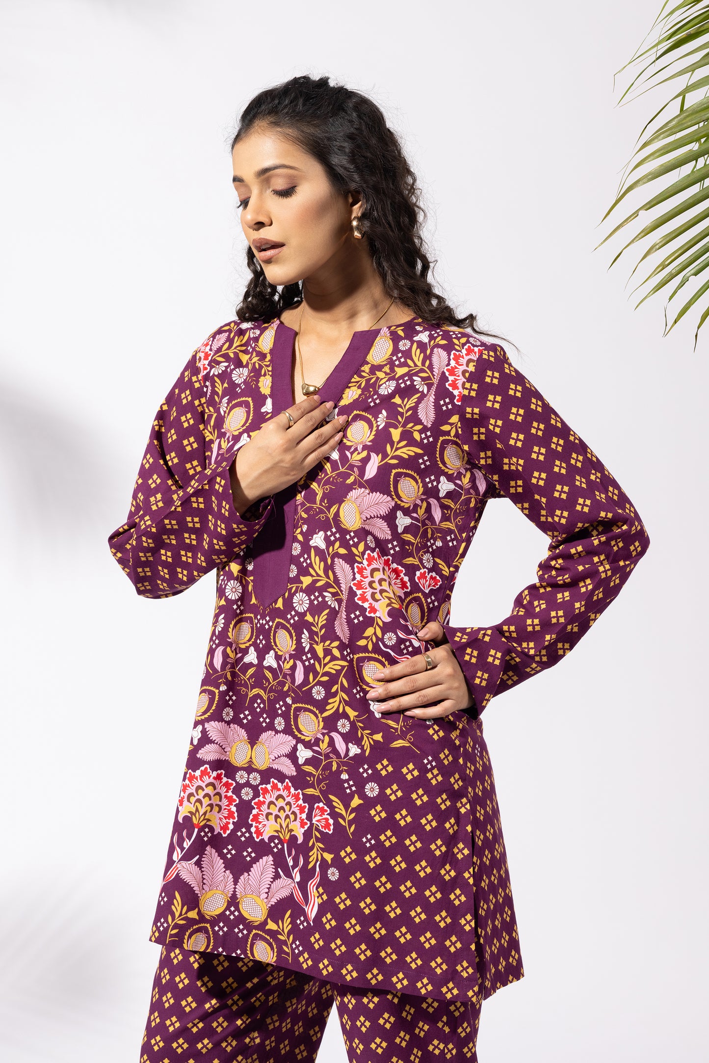 Plum Vineyard Kurti Set