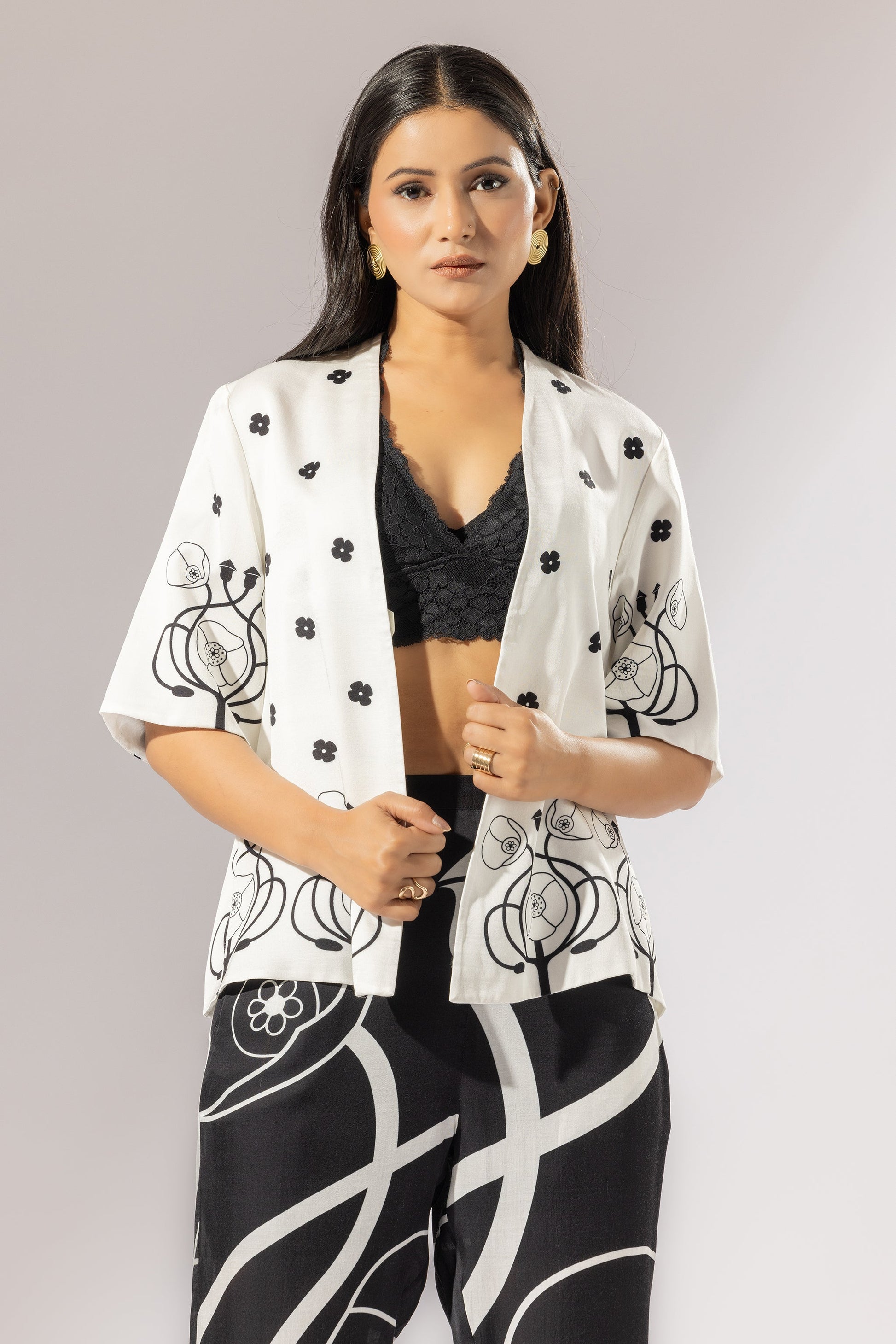 Poppy Satin Silk Kimono Jacket