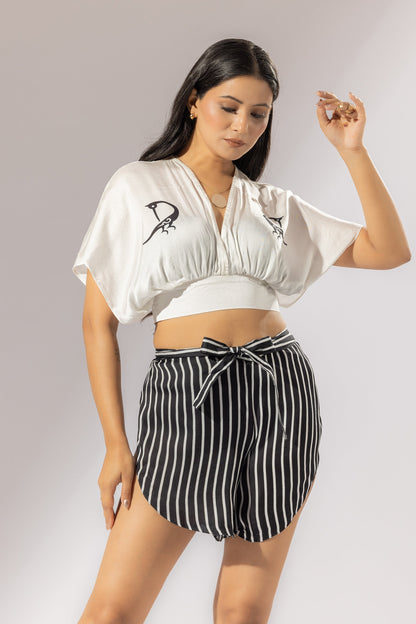 Starling Satin Silk Crop Top