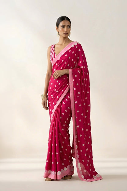 Floating Petals Printed Satin Georgette Saree