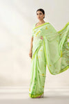 Light Green Floral Printed Georgette Saree
