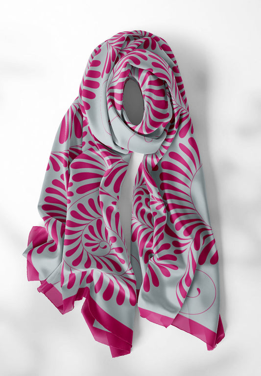 Whimsical Foliage Silk Dupatta